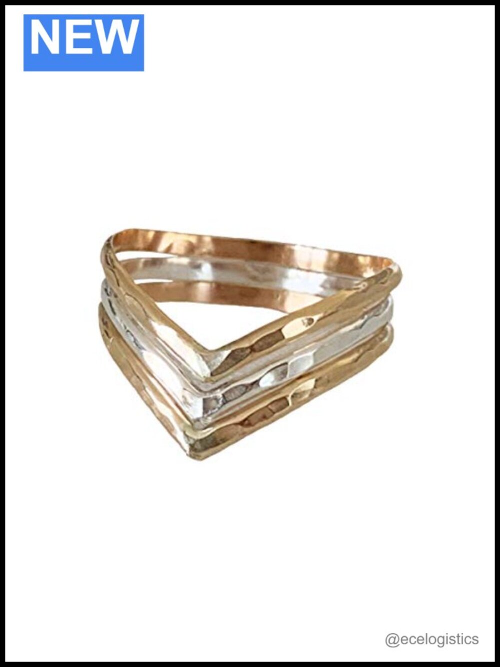 14k gold fill and sterling silver triple chevron ring unisex sizes 5-12